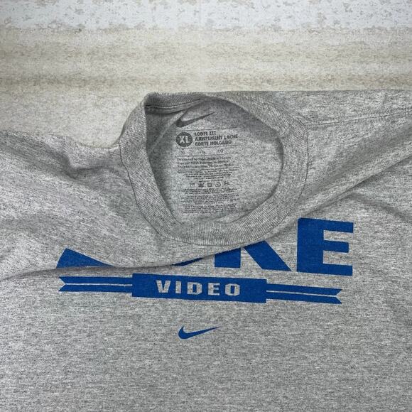 Vintage Y2K Nike Shirt Mens XL Gray Duke Center Swoosh Cotton Short Sleeve - Picture 3 of 4
